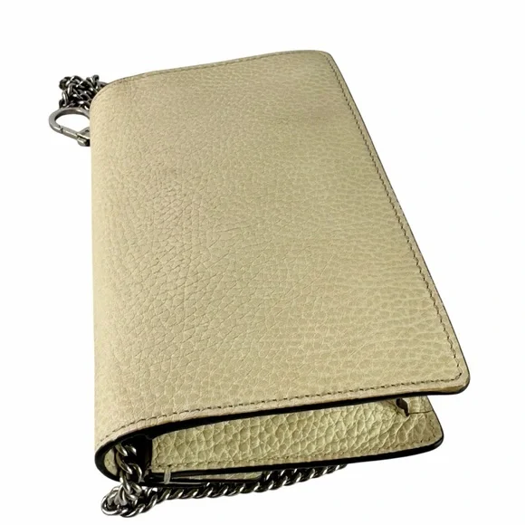 GUCCI Dionysus Super Mini Crystal Beige Leather Crossbody Bag Made in Italy - Picture 10 of 15